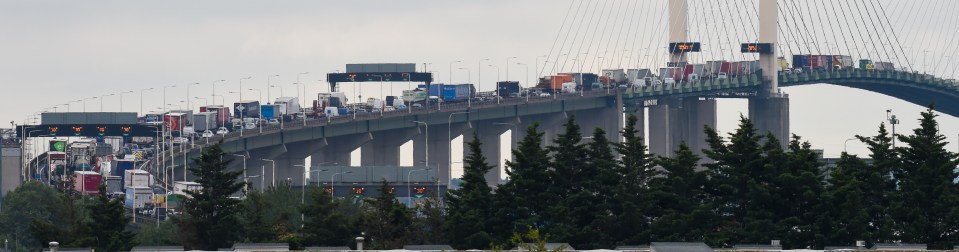 Tailbacks queue as far back as the A13 / M25 over the Dartford crossing in Essex into Kent