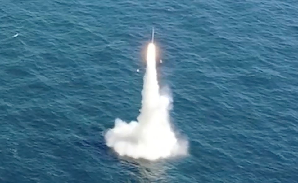 South Korea fired its first underwater-launched ballistic missile on Wednesday