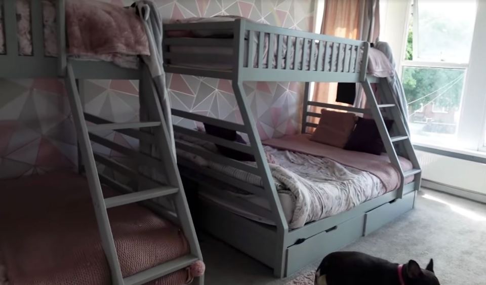 There are ten bedrooms in the Radford house many of them with bunk beds