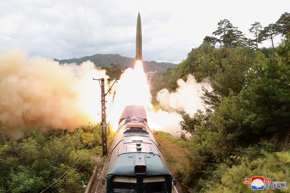 North Korea staged a launch of a system from a train