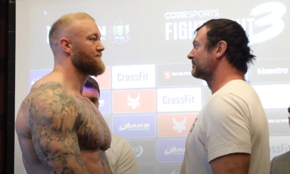 Hafthor Bjornsson and his next boxing opponent Devon Larratt