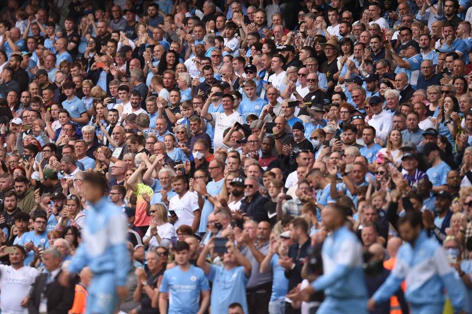 Man City fans watched their star-studded side take on Saints