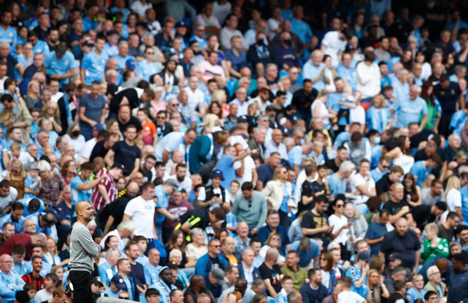 The Etihad watched on as Guardiola received a warm reception despite the row