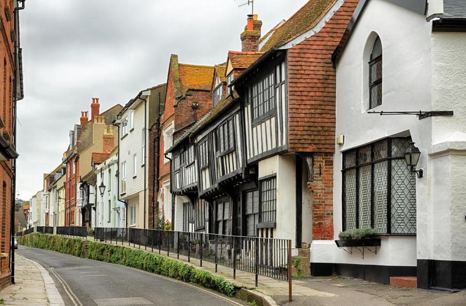 A quaint street in the old town of Hastings, Sussex