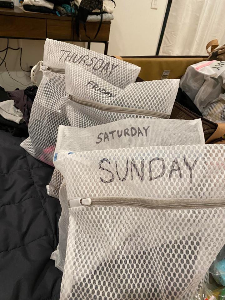 A woman has divided opinion for packing her daily outfits into individual bags for each day of her holiday