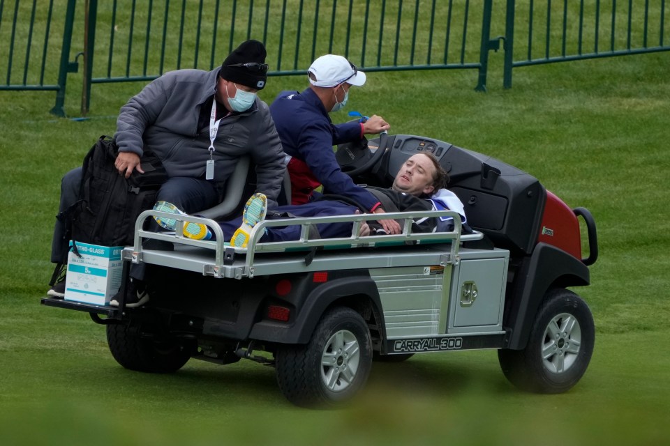 Tom is on the mend after being stretchered off the course at the 18th