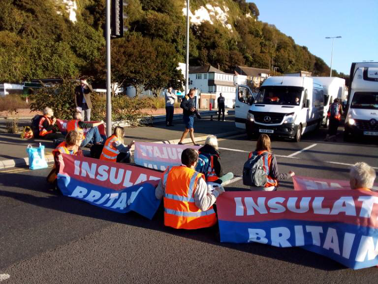 Insulate Britain activists targeting the Port of Dover