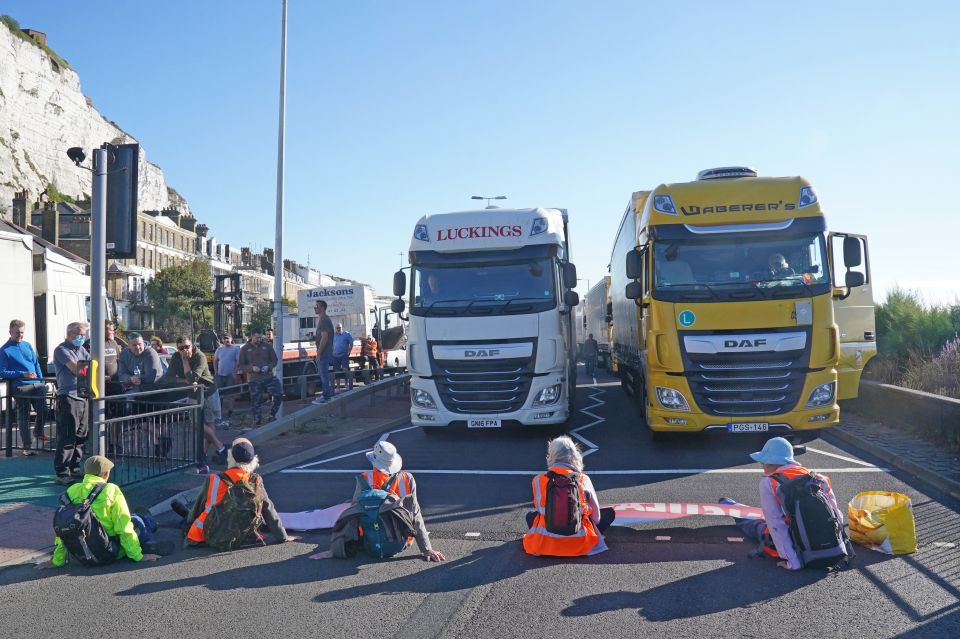 Five determined eco-warriors plonked themselves in the middle of the road