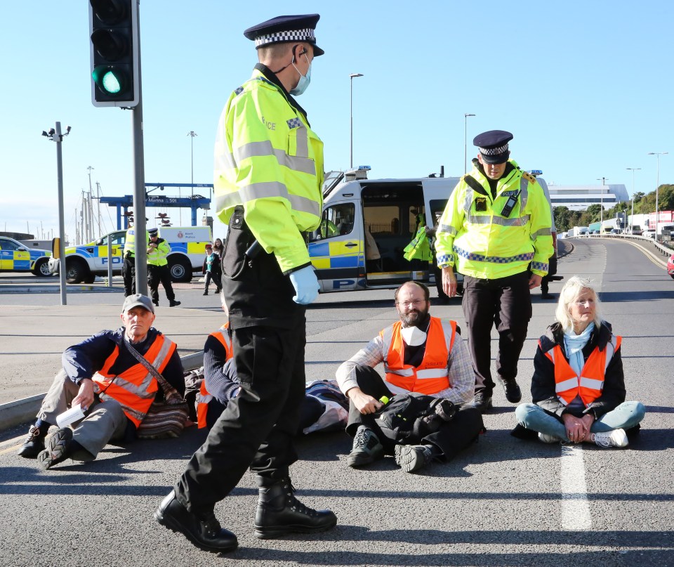 The environmental activists have moved location after been banned from campaigning on the M25 in London