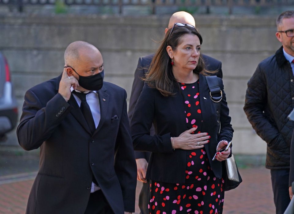 Olly's parents Stuart and Amanda Stephens are seen arriving in court today