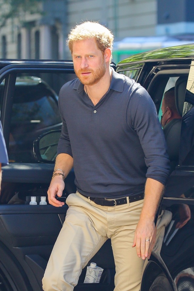 Prince Harry arriving at the school where Meghan will read her book to the schoolchildren