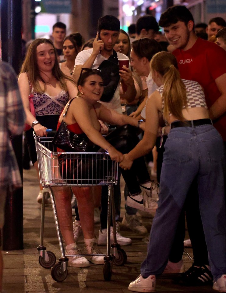 Students could be seen using a trolley for fun