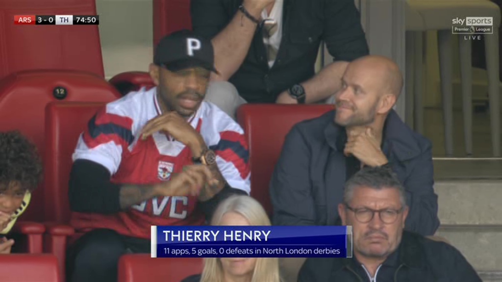 Thierry Henry recently said Ek (right) - who was at the Emirates to see Arsenal beat Tottenham - still plans to buy the Gunners