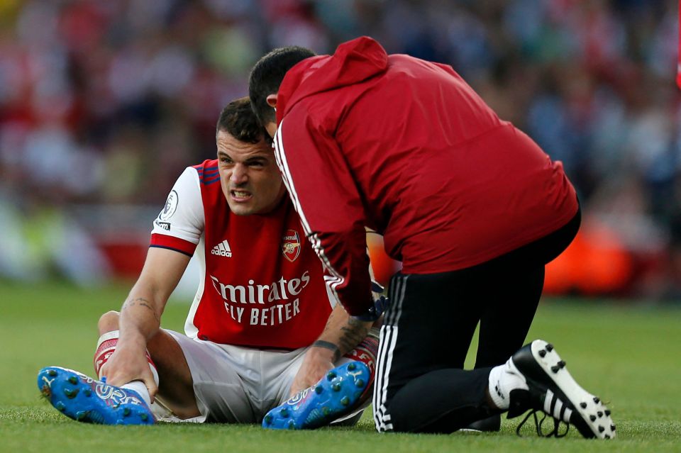 Granit Xhaka suffered an injury during Arsenal's victory against Spurs