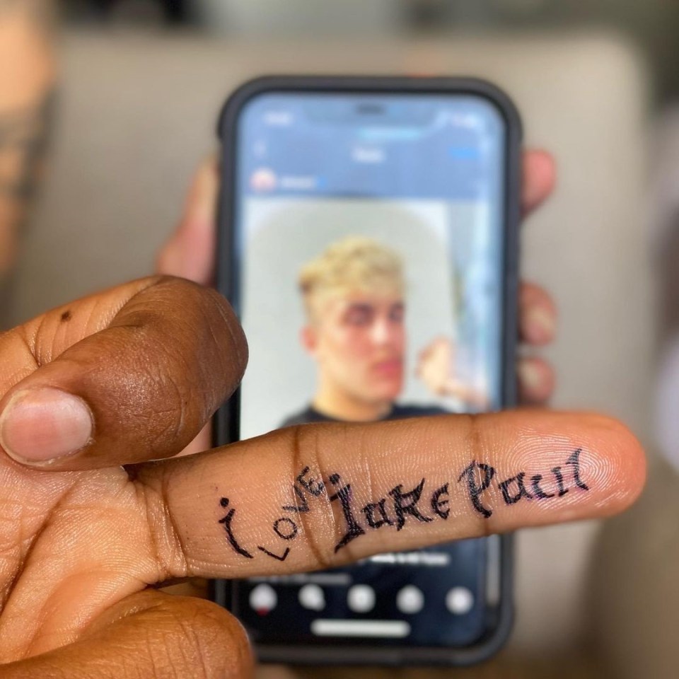 Tyron Woodley has had Jake Paul’s name tattooed on his middle finger in his bid to secure a rematch