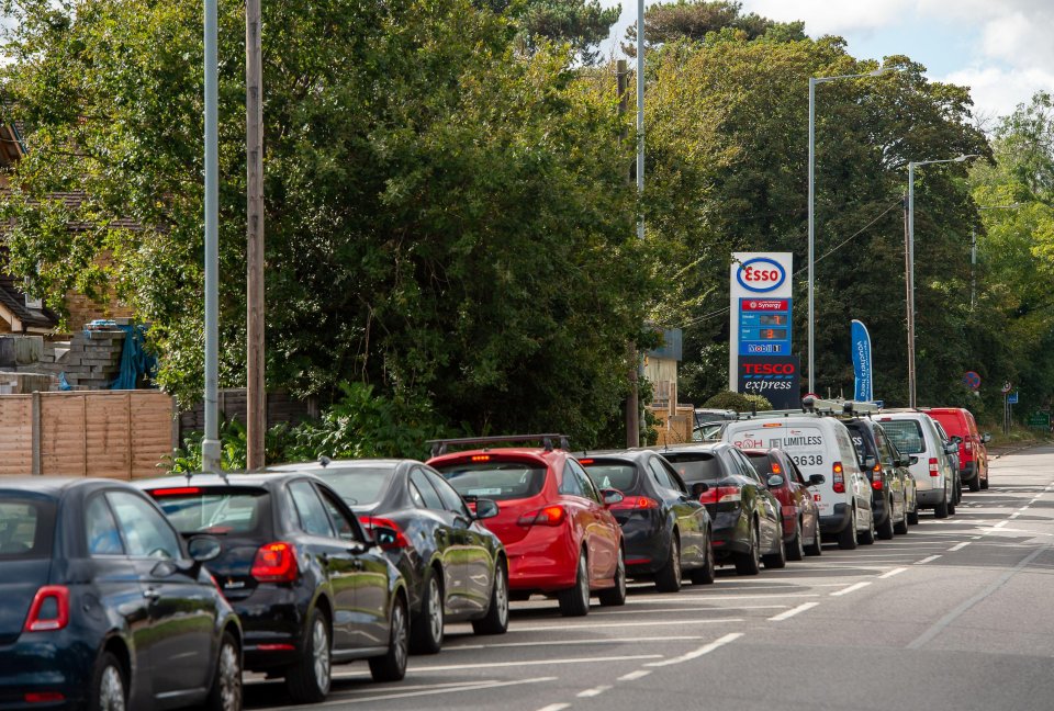 Queues formed at petrol stations as drivers raced to stock up on fuel