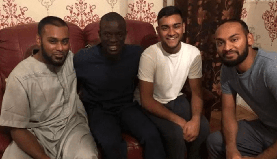 Kante enjoyed a curry and Match of the Day at a fan's home