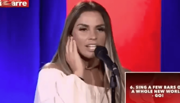 Katie Price shared a clip of her singing A Whole New World