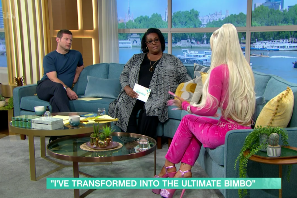 This Morning hosts Dermot and Alison chatted to Alicia about her ten year transformation into a 'bimbo'