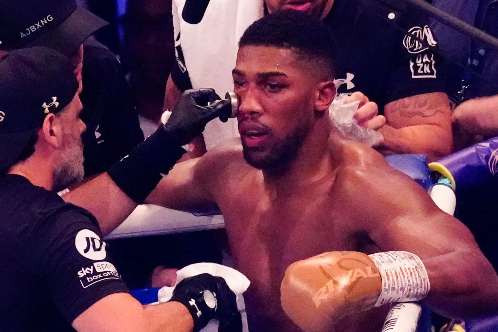 Anthony Joshua was taken to hospital after losing to Oleksandr Usyk