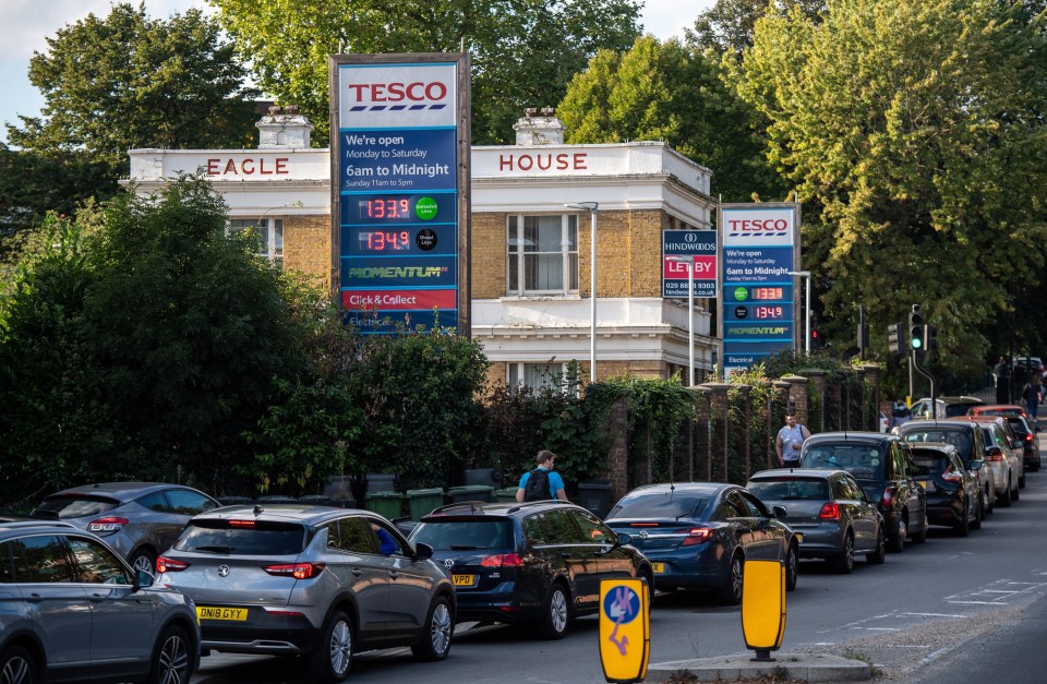 Whopping delays have built as drivers worried they'd run out of fuel