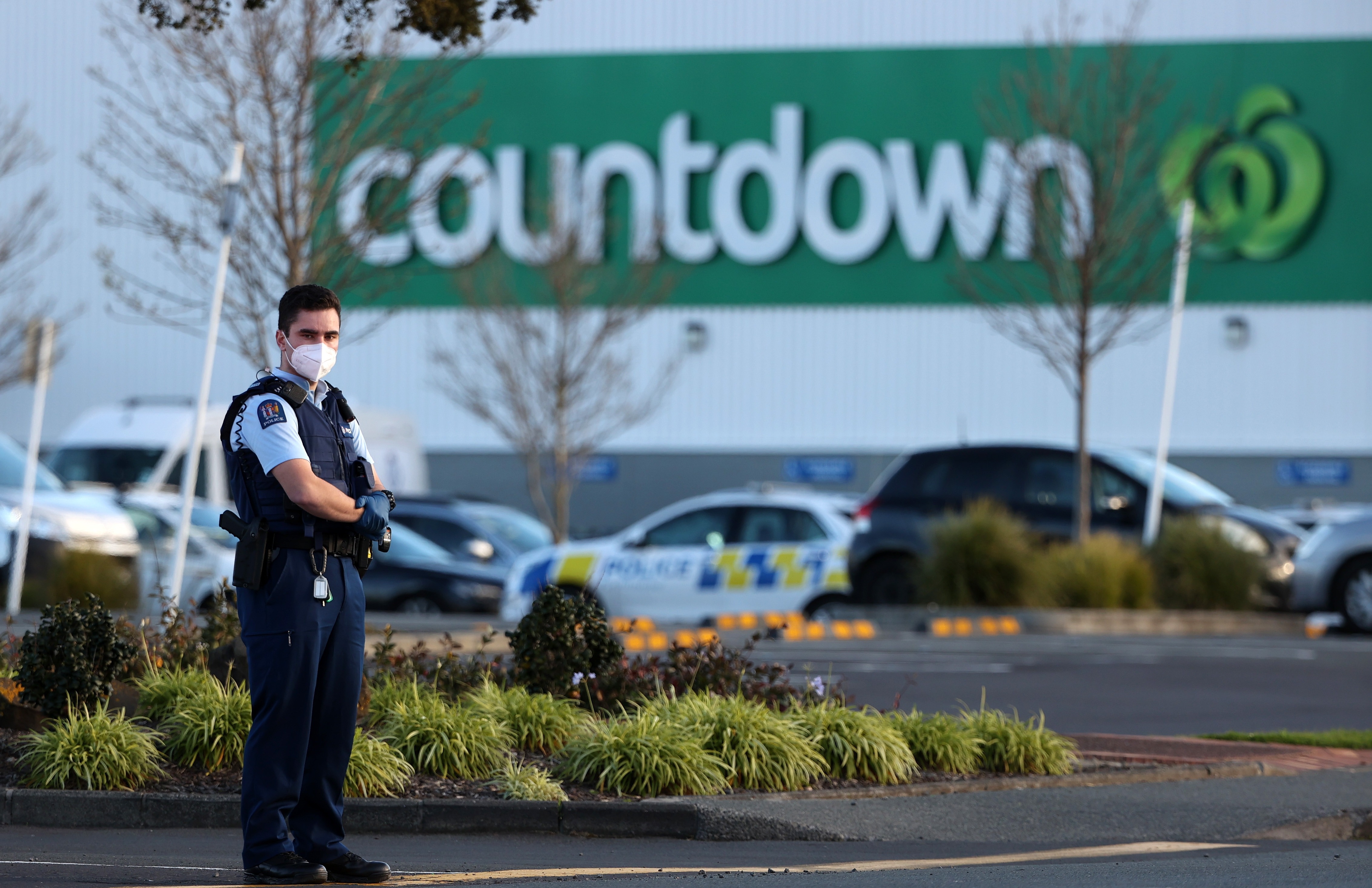 Armed police patrol the area around Countdown LynnMall after a mass stabbing