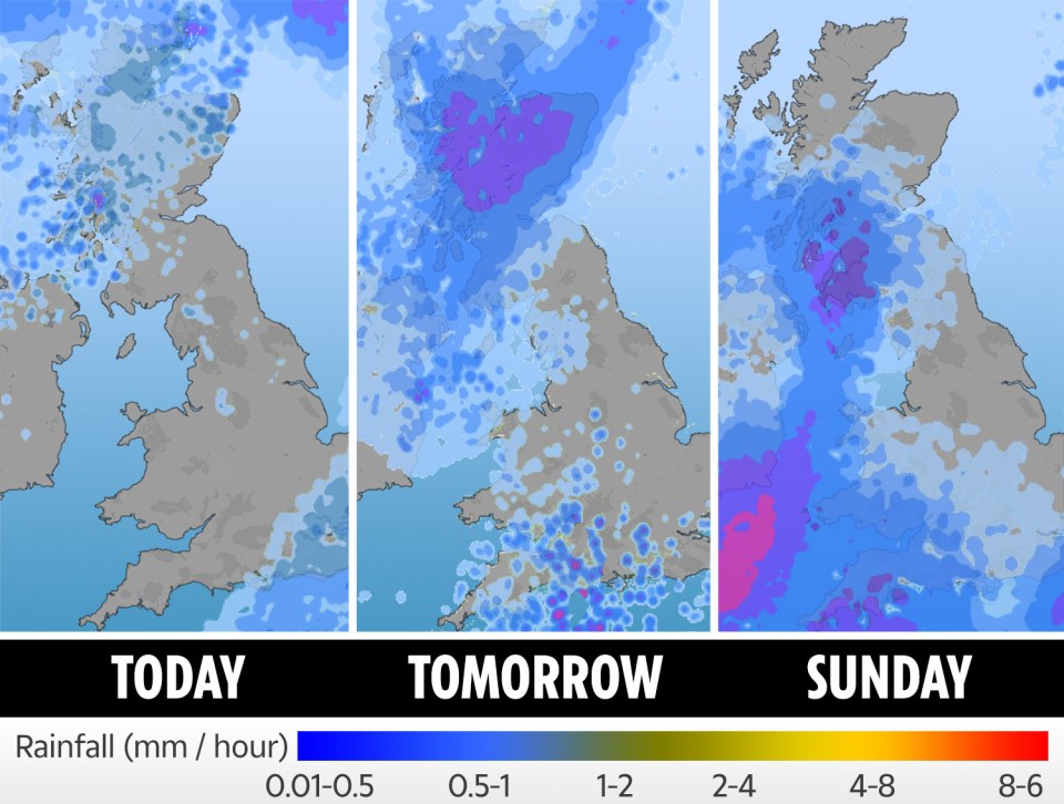 Brits can expect some wet and windy weather in the coming days