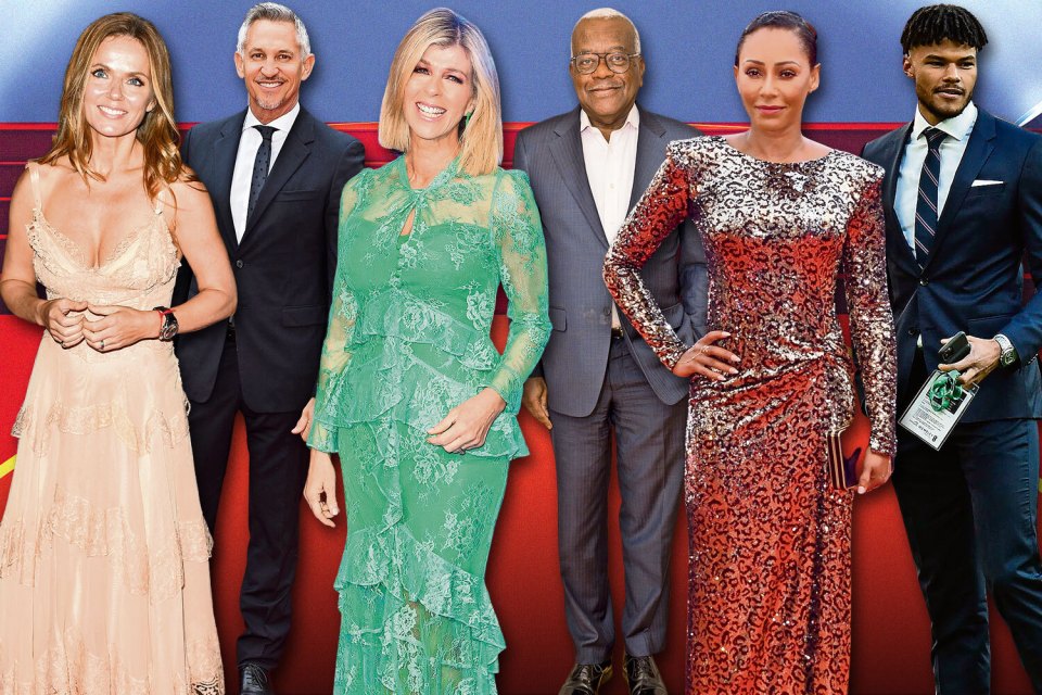 Geri Horner, Gary Lineker, Kate  Garraway, Sir Trevor McDonald, Mel B and England ace Tyrone Mings will be honouring health heroes