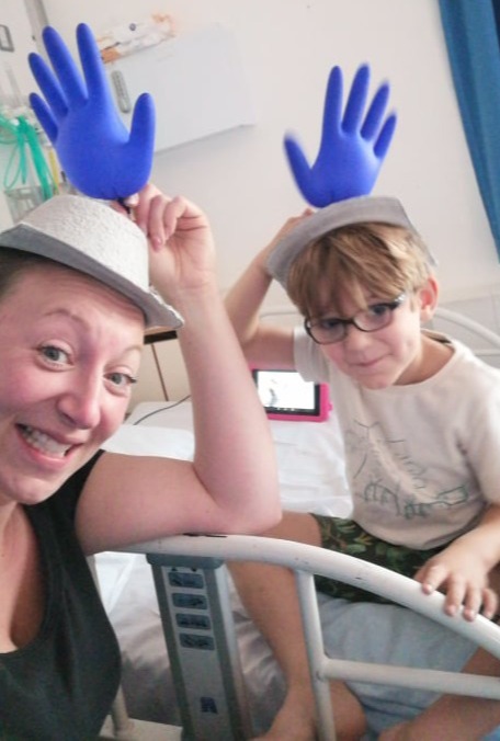 Becky and Boe having fun in hospital