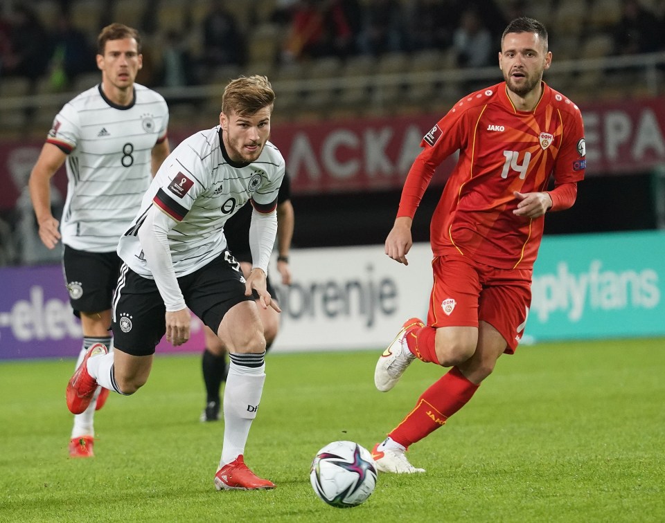 Werner put in a solid performance for Germany against North Macedonia netting a brace