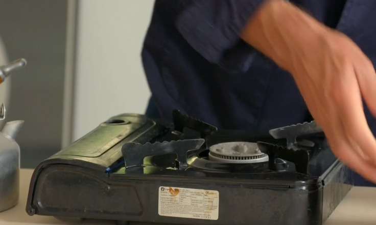 The couple were using a stove until they renovated the kitchen