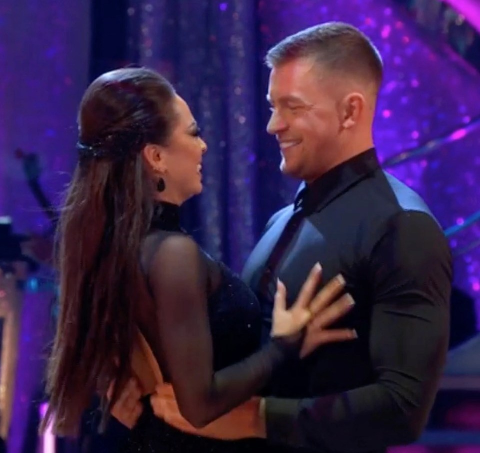 Katya Jones and Adam Peaty on Strictly Come Dancing after their 'near-kiss'