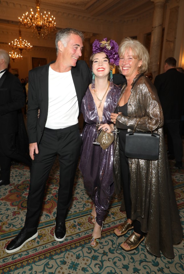 Gaia Wise, now aged 21, pictured with her parents Greg Wise and Emma Thompson during London Fashion Week