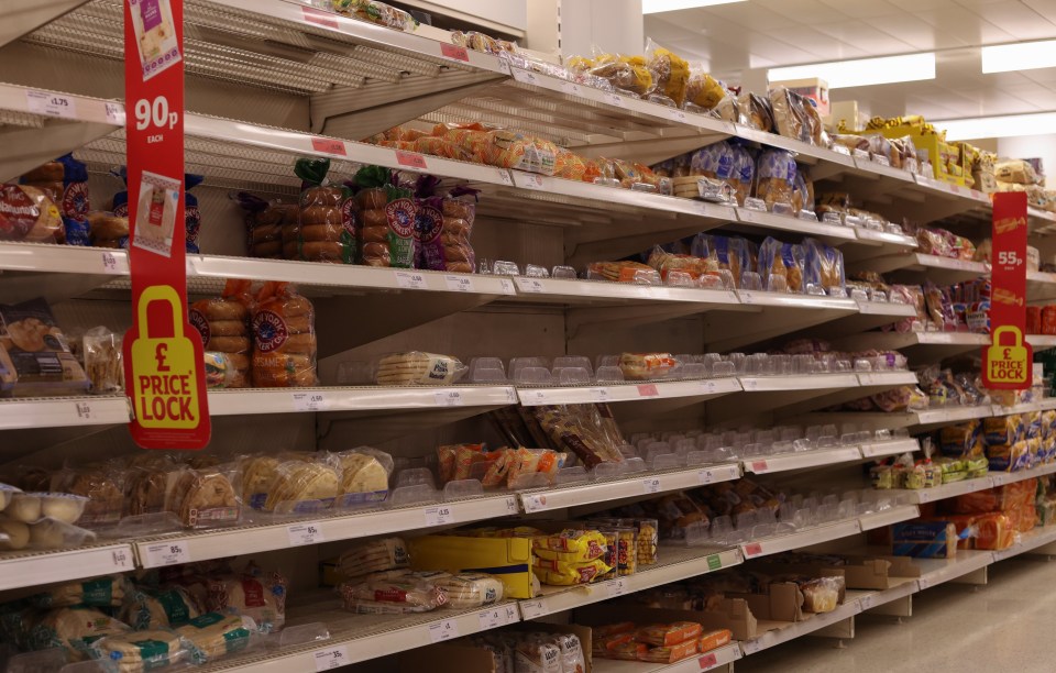 The container backlog has been blamed for gaps on supermarket shelves