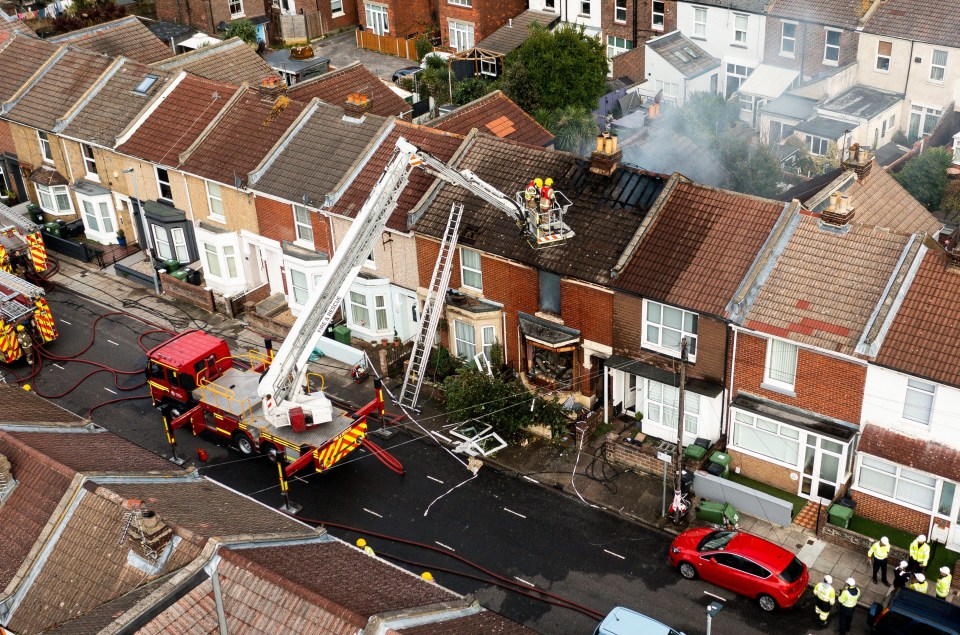 Two people have been seriously injured after an "explosion" reduced a terraced home to rubble