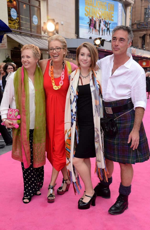 Clare Wise (left) with Greg Wise, Emma Thompson and Gaia in 2014 - Clare died of cancer in 2016