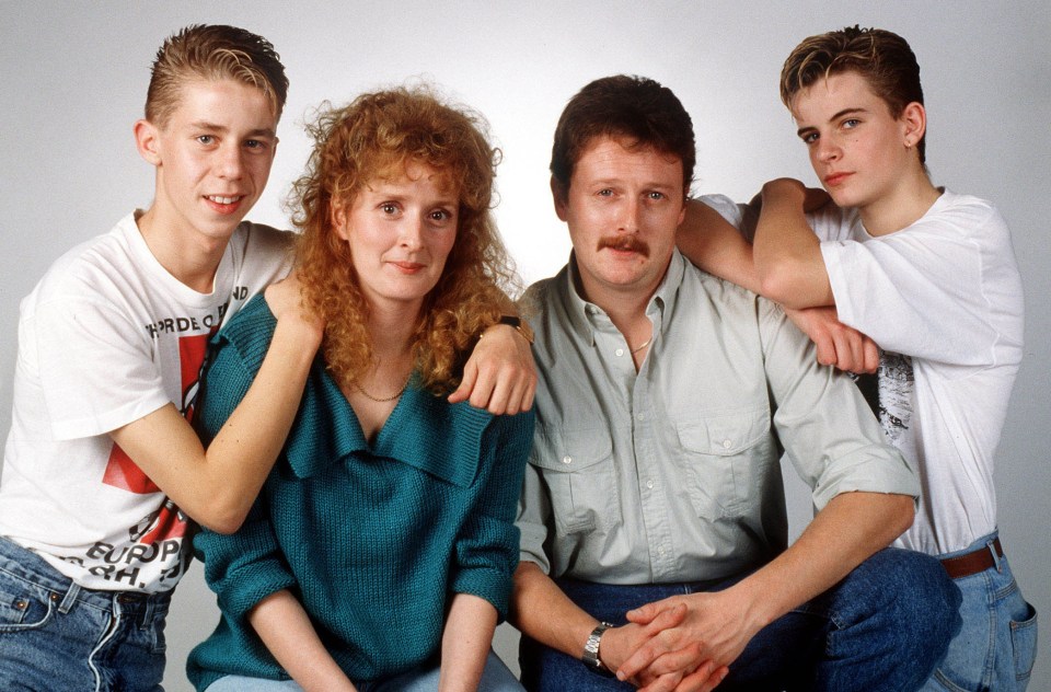 A young Simon (right) and Nicholas (left) on Coronation Street in 1989