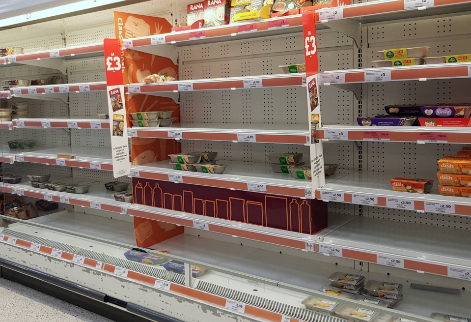 Cardboard placeholders used to disguise supermarket shortages