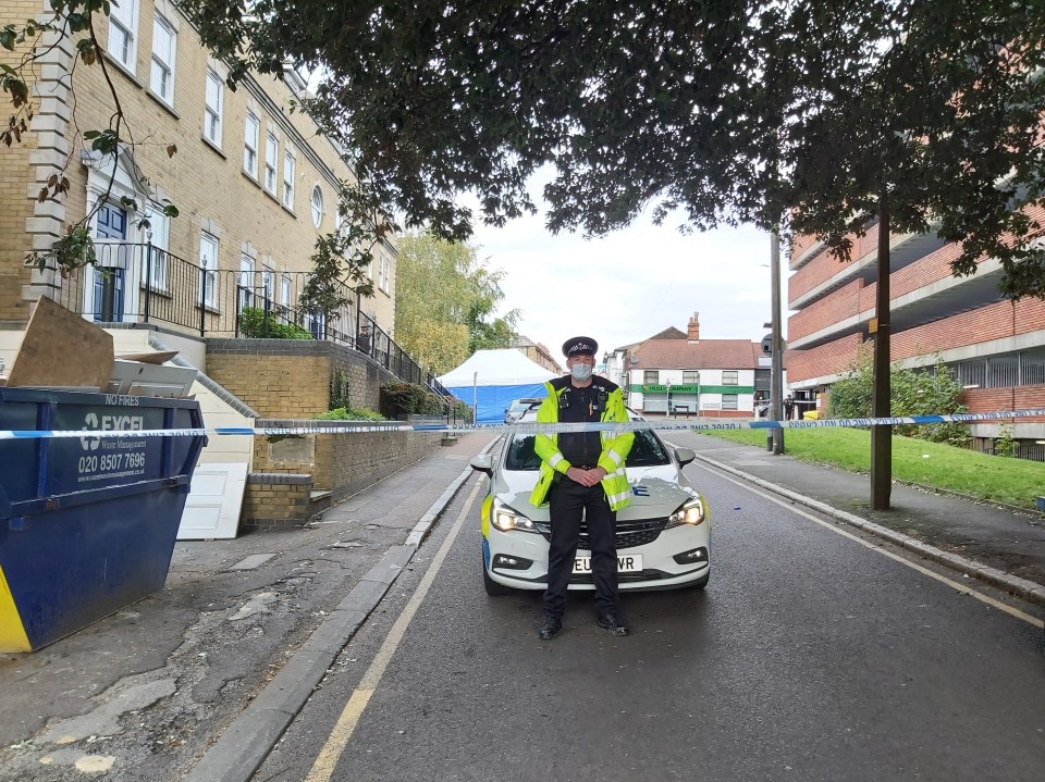 Officers remain on the scene at Regency Court