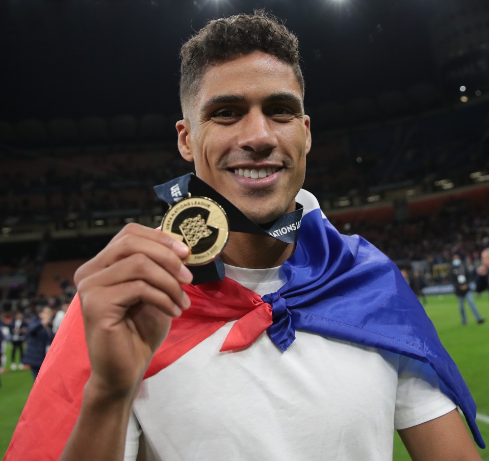 Varane was able to collect his medal and walk around on the pitch after the game despite being forced off before half-time through injury