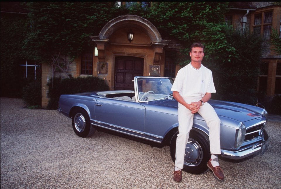 Coulthard with his vintage 1971 Mercedes 280 SL