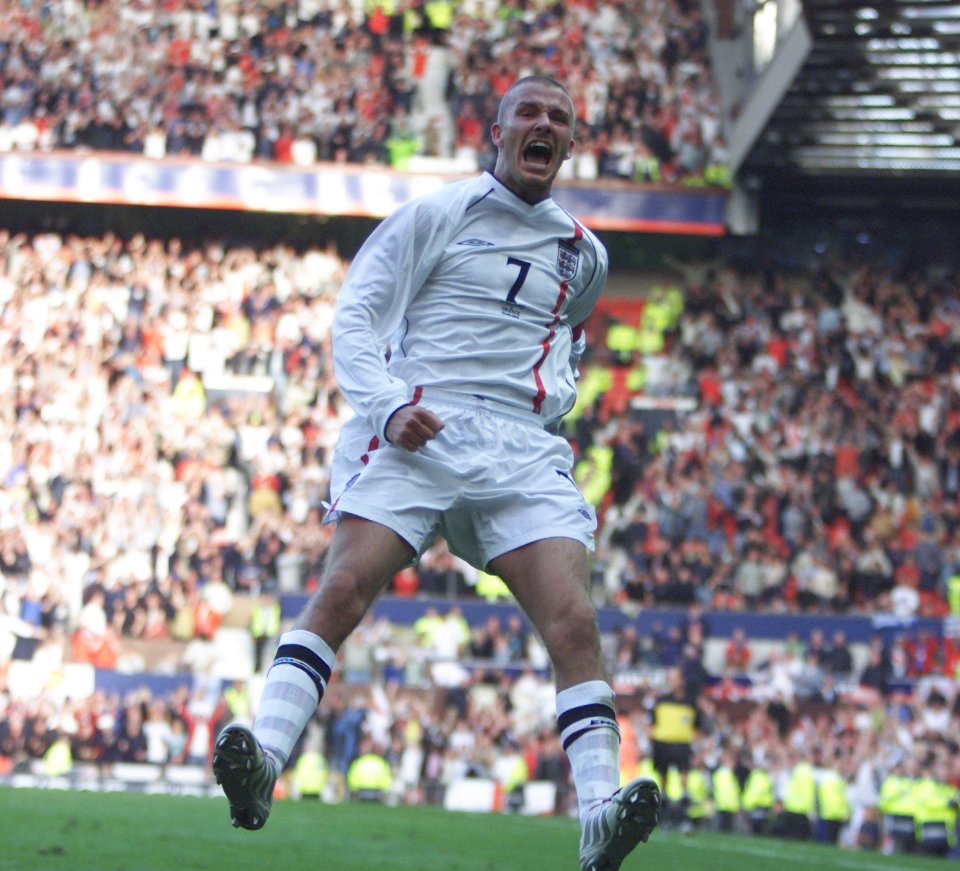 Beckham avenged his red card at the 1998 World Cup with the special free-kick