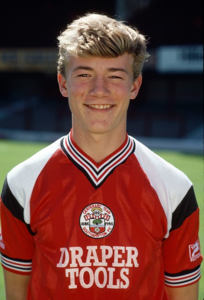 Striker Alan Shearer as a junior at Southampton FC where he played between 1988 and 1992