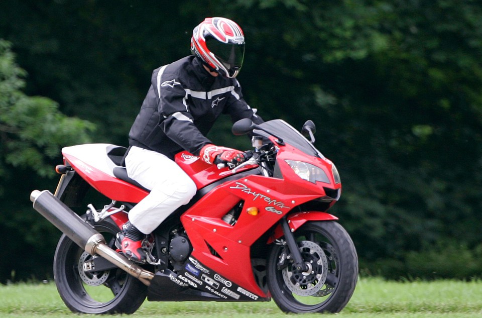 Prince William on his Triumph Daytona