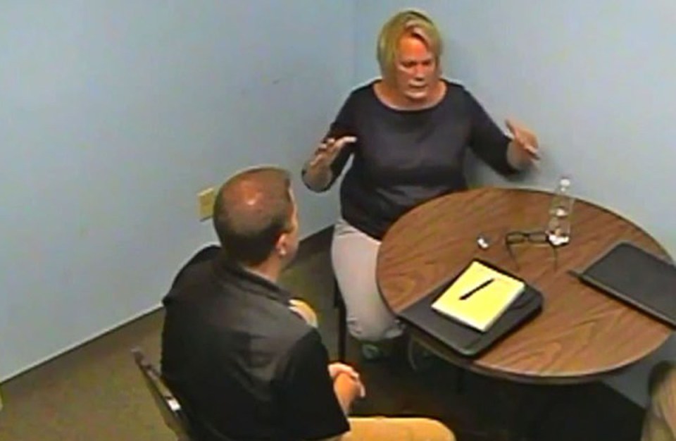 Pam Hupp being questioned by investigators