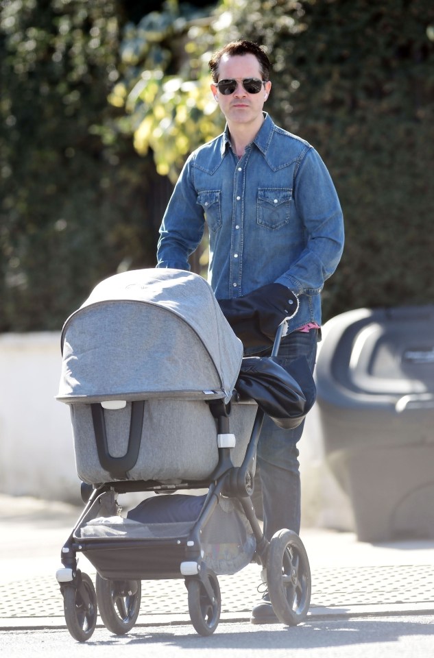 Jimmy was spotted pushing a pram in March 2020 - but only confirmed he's a father last month