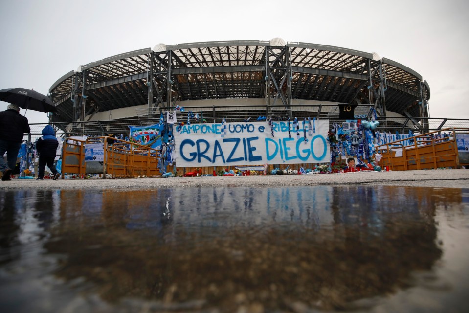 The San Paolo was covered with banners commemorating Maradona last year