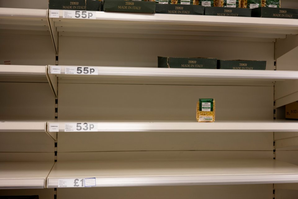 Panic buyers are contributing to a shortage of food on the shelves