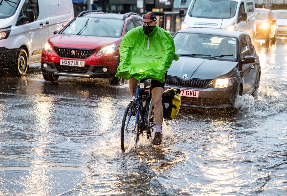 Flooding on the roads in south west London