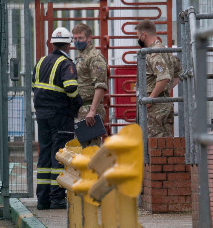 Soldiers were spotted at the BP Oil Terminal in Hemel Hempstead today undergoing tanker driver training